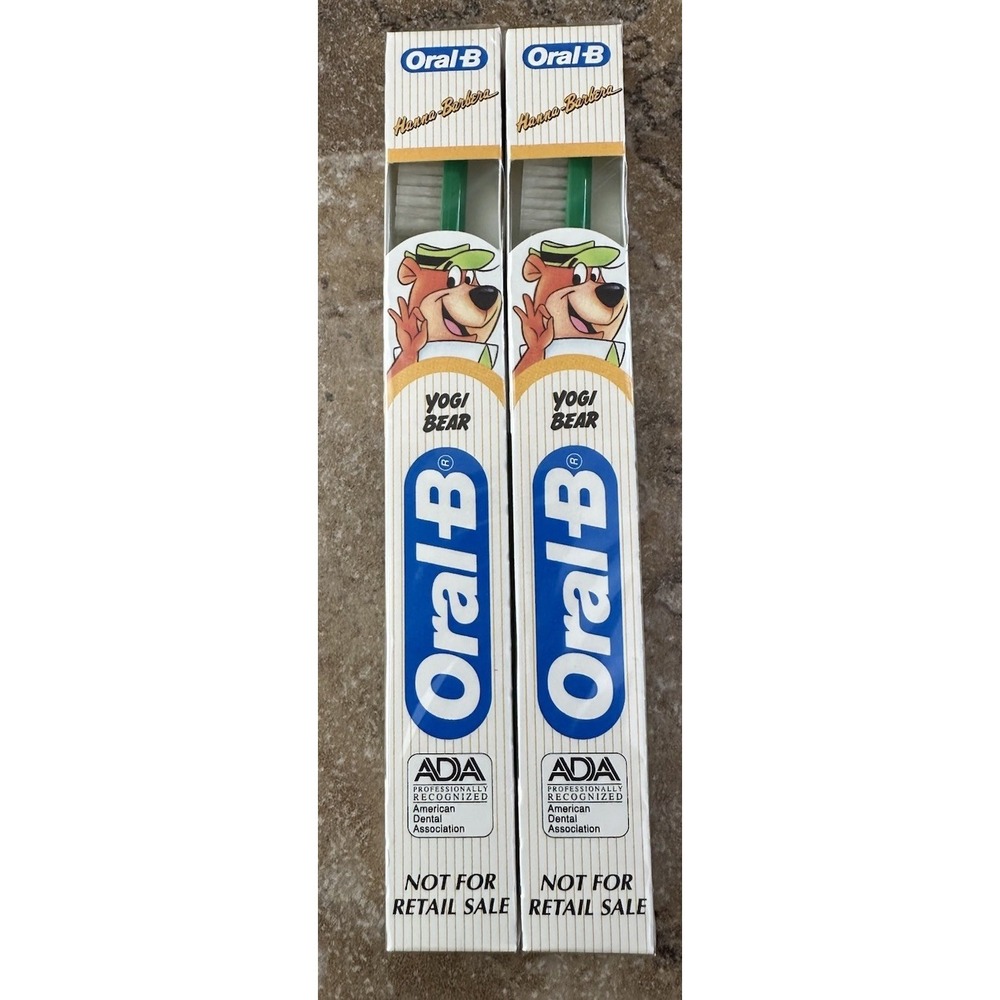 2 Lots Of  Vintage Oral-B Toothbrush for Kids Hanna Barbera Yogi Bear 1990